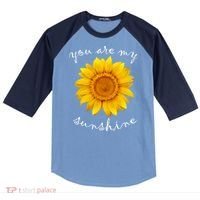 You Are My Sunshine Sunflower Raglan Baseball Sleeve Shirt thumb 0