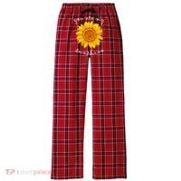 You Are My Sunshine Sunflower Women's Flannel Plaid Pajama Pants thumb 0