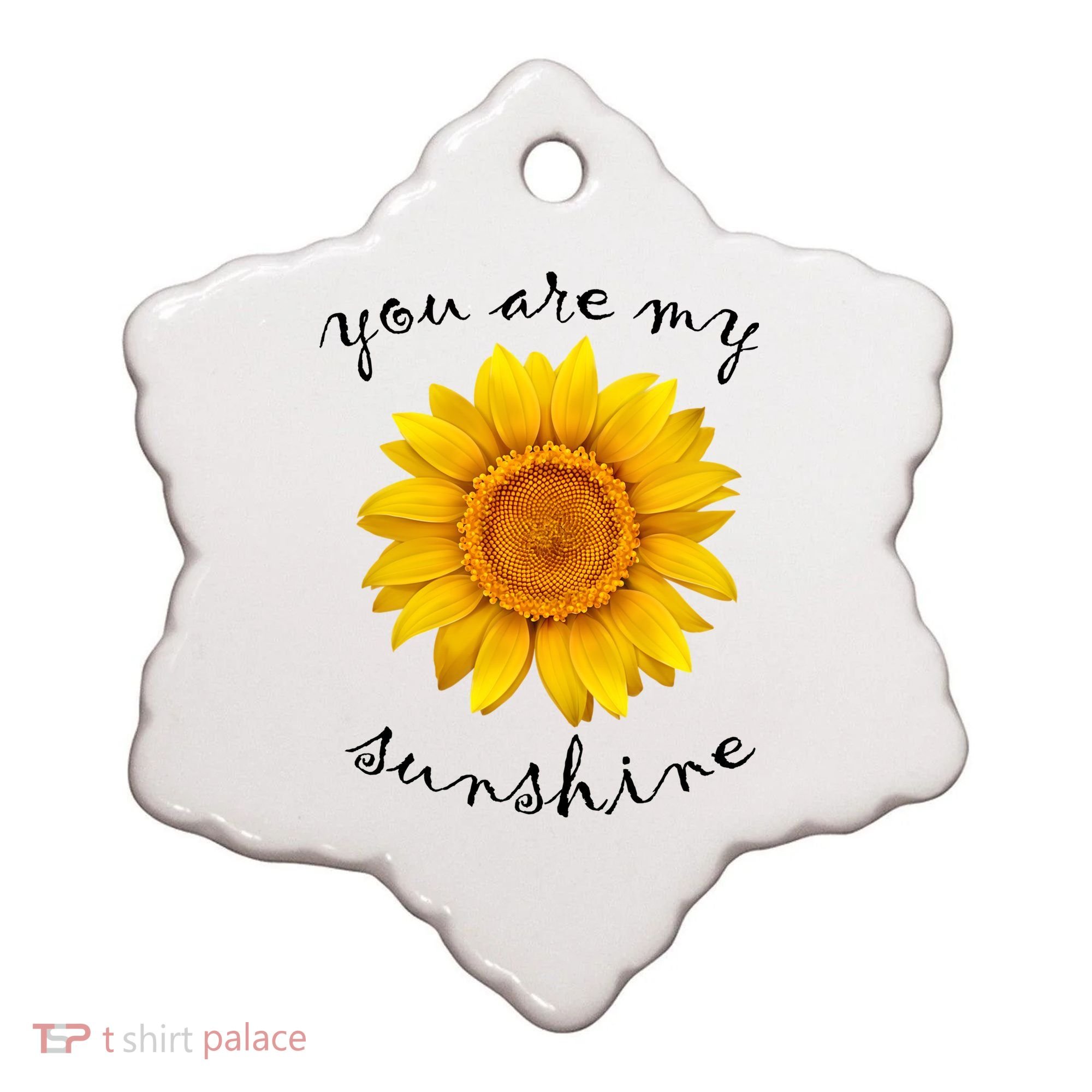 You Are My Sunshine Sunflower Ceramic Ornament