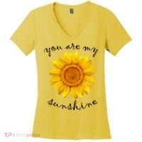 You Are My Sunshine Sunflower Women's V-Neck T-Shirt thumb 0