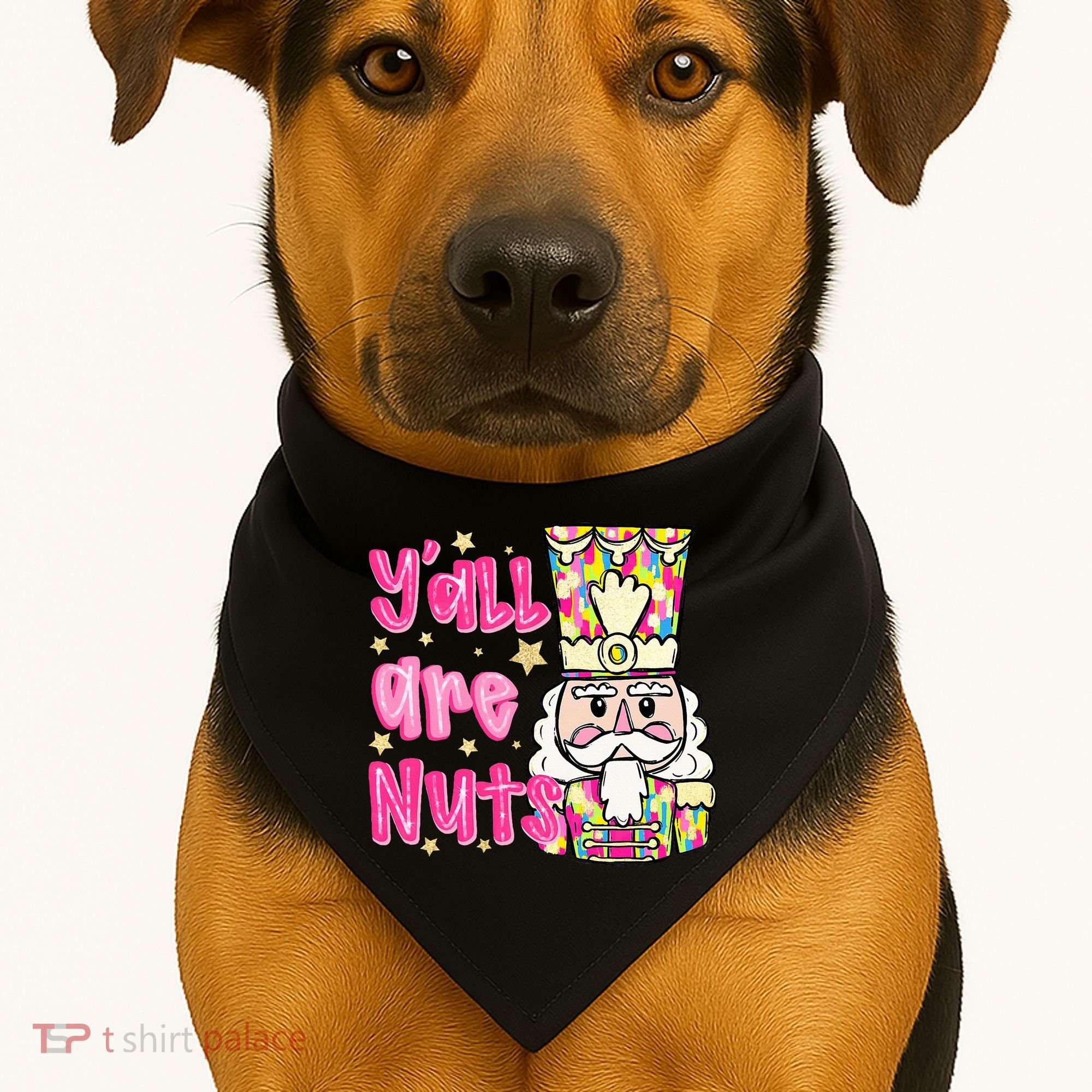 YAll Are Nuts Merry Christmas Nutcracker Lover USA-Made Doggie Bandana