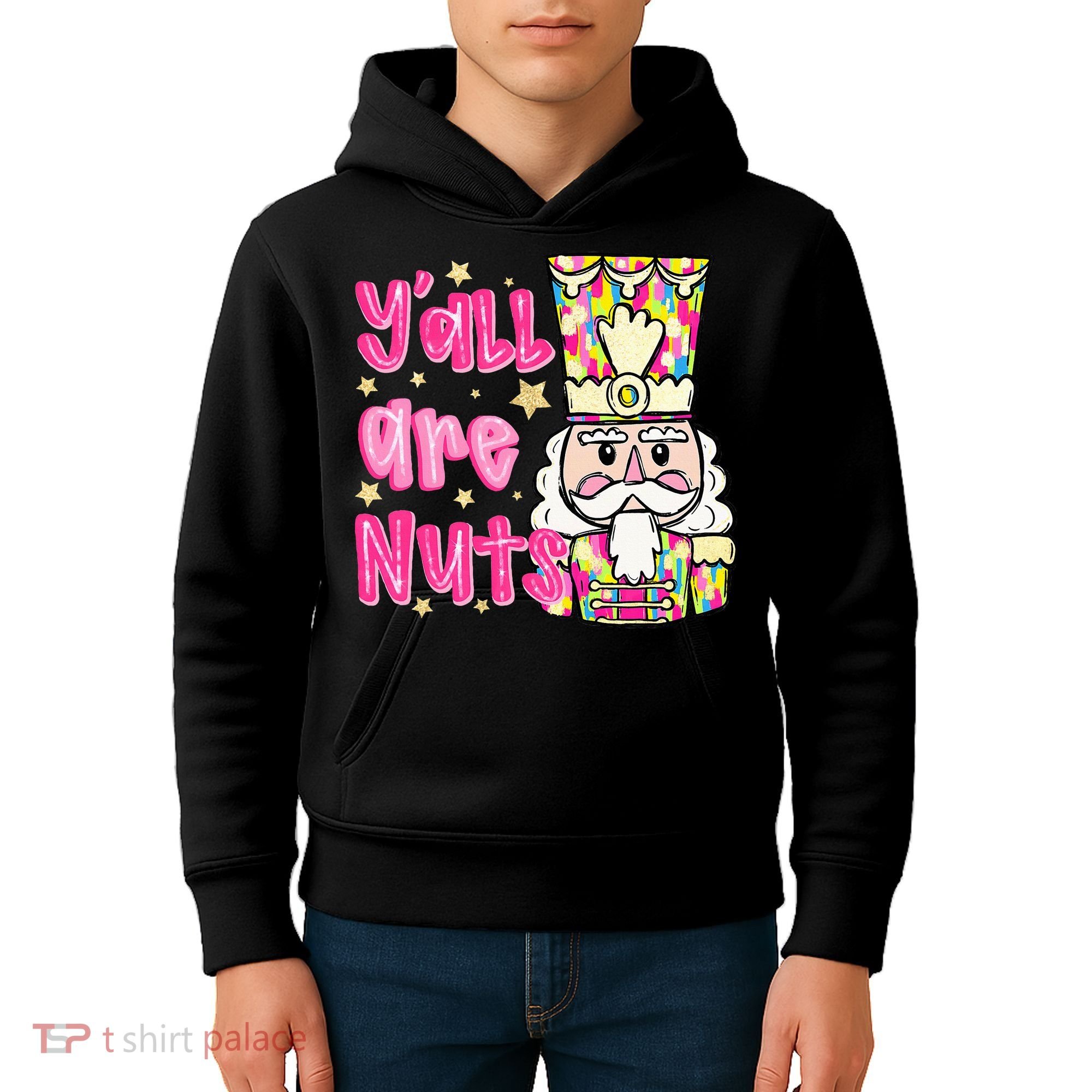 YAll Are Nuts Merry Christmas Nutcracker Lover Kids Hoodie