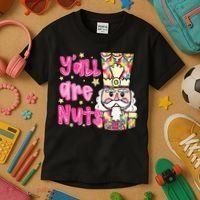 YAll Are Nuts Merry Christmas Nutcracker Lover Kids T-Shirt thumb 3