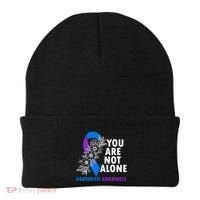 You Are Not Alone Purple And Blue Ribbon Arthritis Awareness Cool Gift Beanie thumb 0