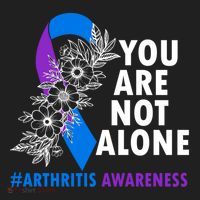 You Are Not Alone Purple And Blue Ribbon Arthritis Awareness Cool Gift Beanie thumb 2