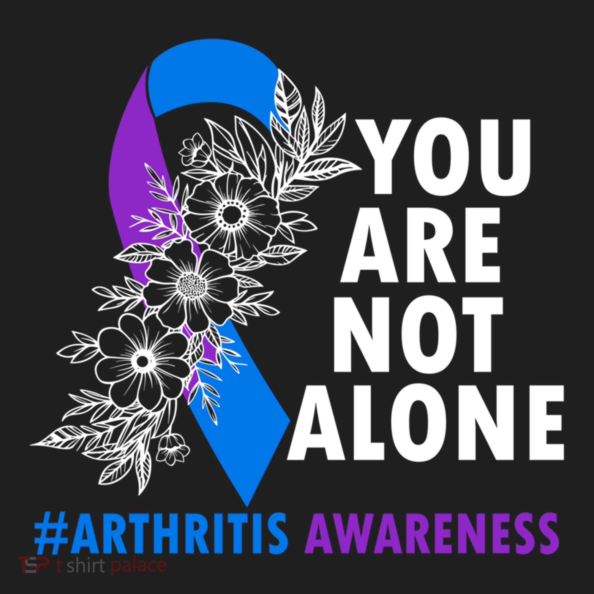 You Are Not Alone Purple And Blue Ribbon Arthritis Awareness Cool Gift Beanie