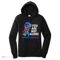You Are Not Alone Purple And Blue Ribbon Arthritis Awareness Cool Gift Women's Hoodie thumb 0