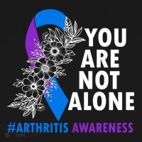 You Are Not Alone Purple And Blue Ribbon Arthritis Awareness Cool Gift Women's Hoodie thumb 2