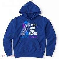 You Are Not Alone Purple And Blue Ribbon Arthritis Awareness Cool Gift Hoodie thumb 0