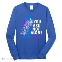 You Are Not Alone Purple And Blue Ribbon Arthritis Awareness Cool Gift Long Sleeve Shirt thumb 0