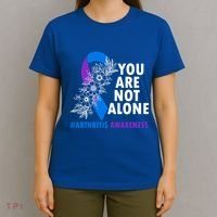 You Are Not Alone Purple And Blue Ribbon Arthritis Awareness Cool Gift T-Shirt thumb 4