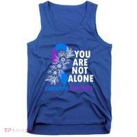 You Are Not Alone Purple And Blue Ribbon Arthritis Awareness Cool Gift Tank Top thumb 0