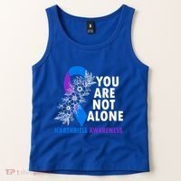 You Are Not Alone Purple And Blue Ribbon Arthritis Awareness Cool Gift Tank Top thumb 2