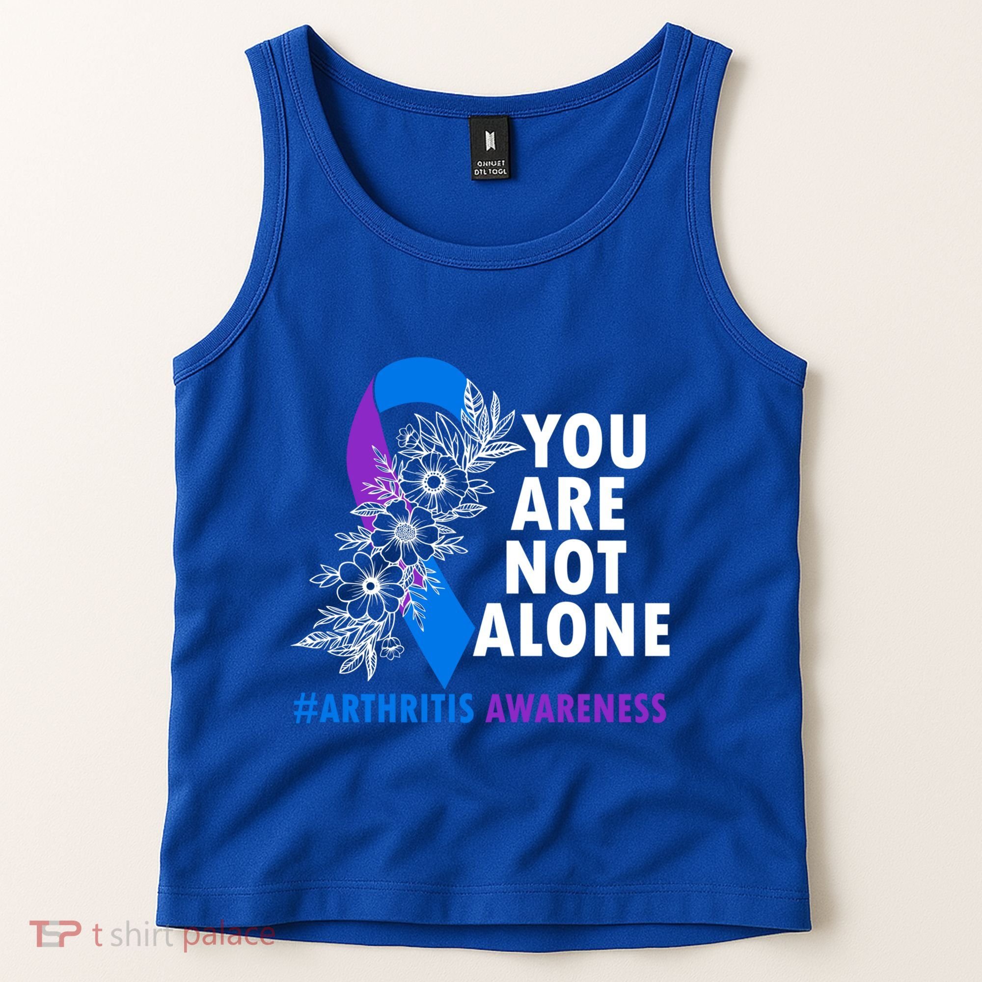 You Are Not Alone Purple And Blue Ribbon Arthritis Awareness Cool Gift Tank Top