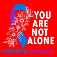 You Are Not Alone Purple And Blue Ribbon Arthritis Awareness Cool Gift Santa Hat thumb 1