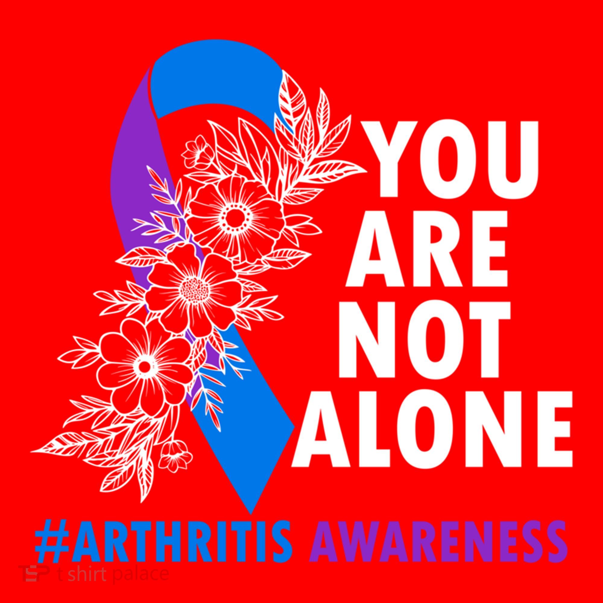 You Are Not Alone Purple And Blue Ribbon Arthritis Awareness Cool Gift Santa Hat