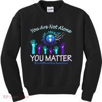 You Are Not Alone You Matter Suicide Prevention Awareness Kids Sweatshirt thumb 0