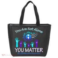 You Are Not Alone You Matter Suicide Prevention Awareness Tote Bag thumb 0