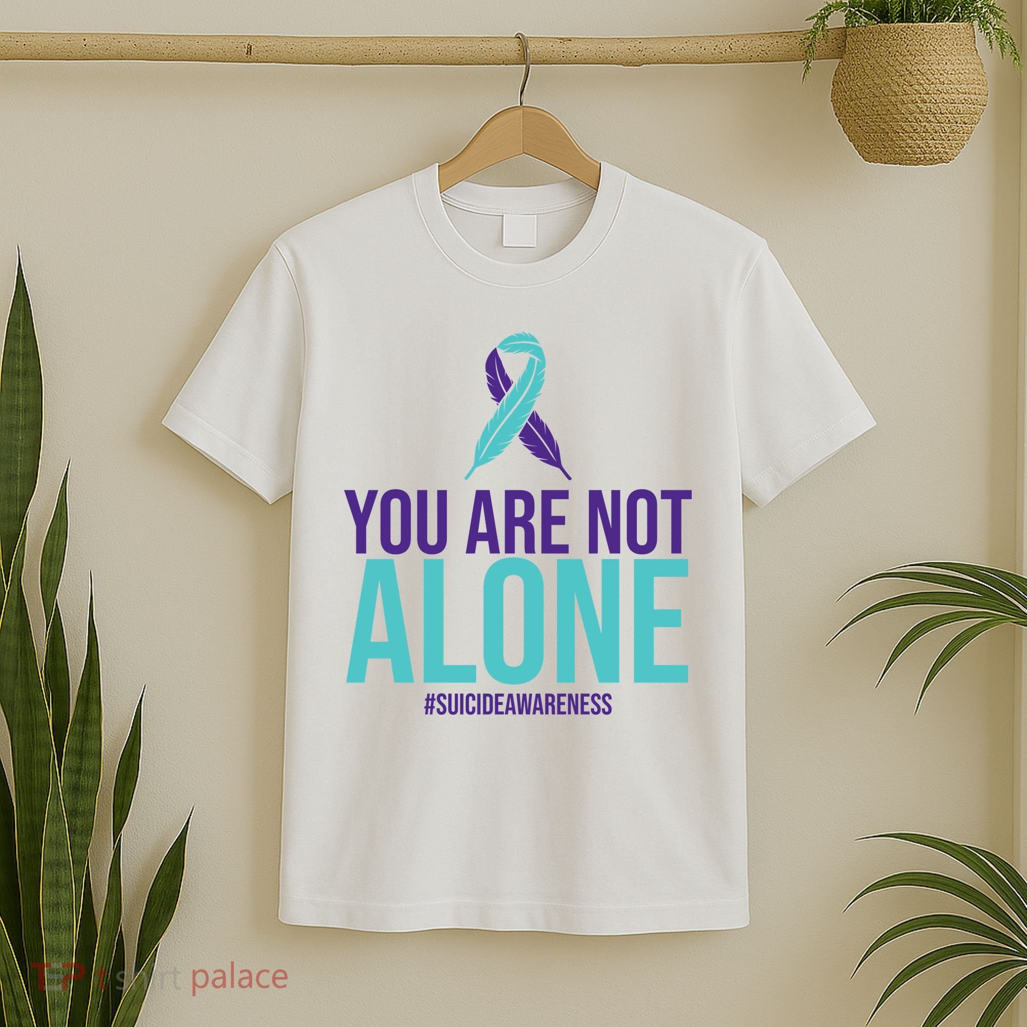You Are Not Alone Sucide Awareness Ribbon T-Shirt