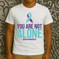 You Are Not Alone Sucide Awareness Ribbon T-Shirt thumb 3