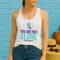 You Are Not Alone Sucide Awareness Ribbon Women's Tank Top thumb 2