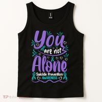 You Are Not Alone Suicide Prevention Awareness Tank Top thumb 2
