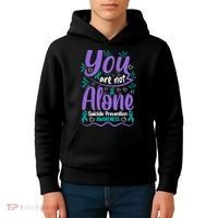 You Are Not Alone Suicide Prevention Awareness Kids Hoodie thumb 4