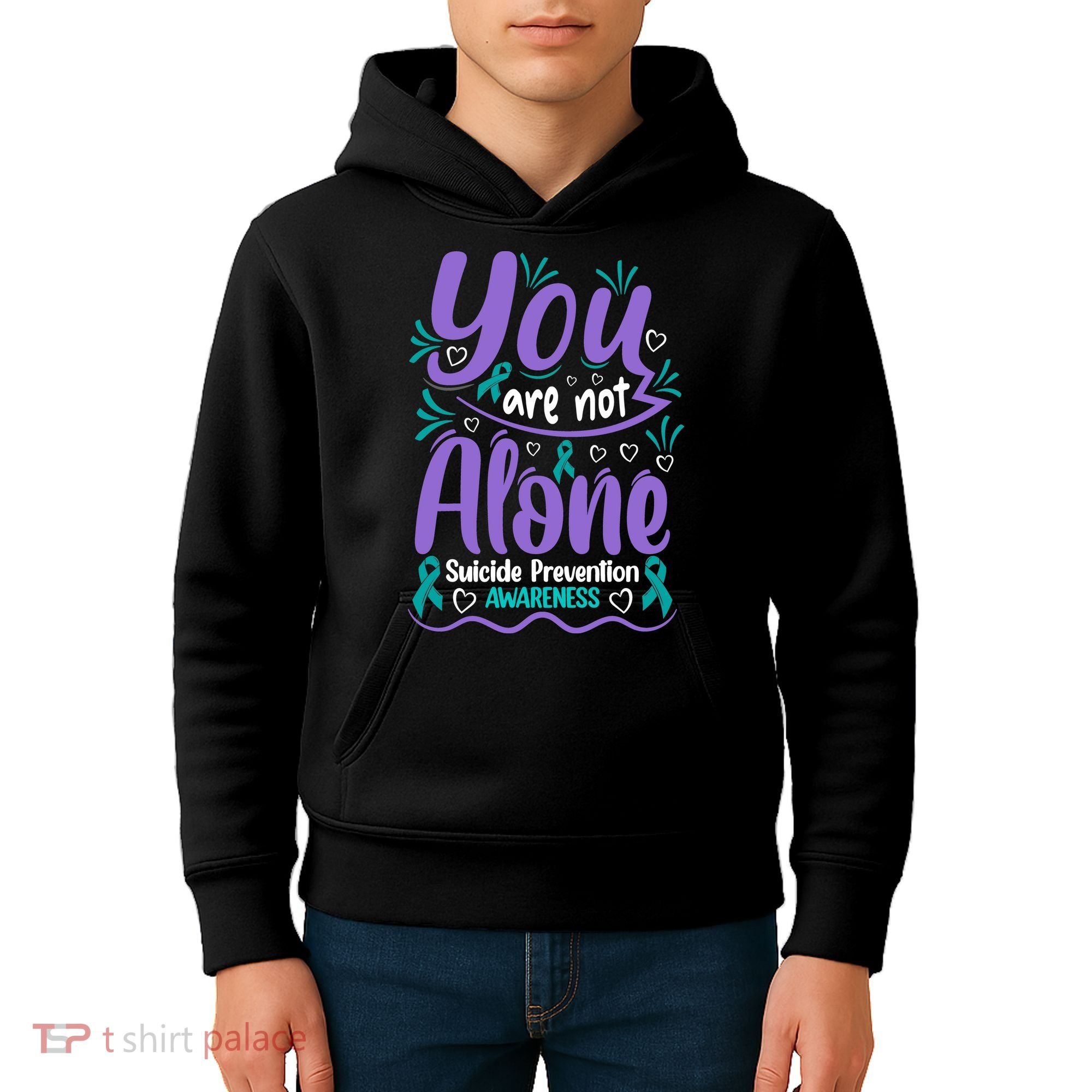You Are Not Alone Suicide Prevention Awareness Kids Hoodie