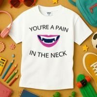 You're A Pain In The Neck Funny Vampire Kids T-Shirt thumb 3
