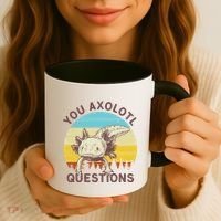 You Axolotl Questions Retro Funny Reptile Coffee Mug thumb 3