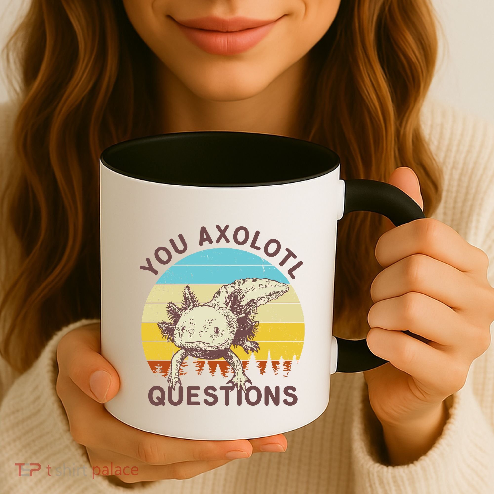 You Axolotl Questions Retro Funny Reptile Coffee Mug