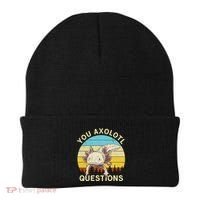 You Axolotl Questions Retro Funny Reptile Beanie thumb 0