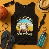 You Axolotl Questions Retro Funny Reptile Tank Top thumb 4