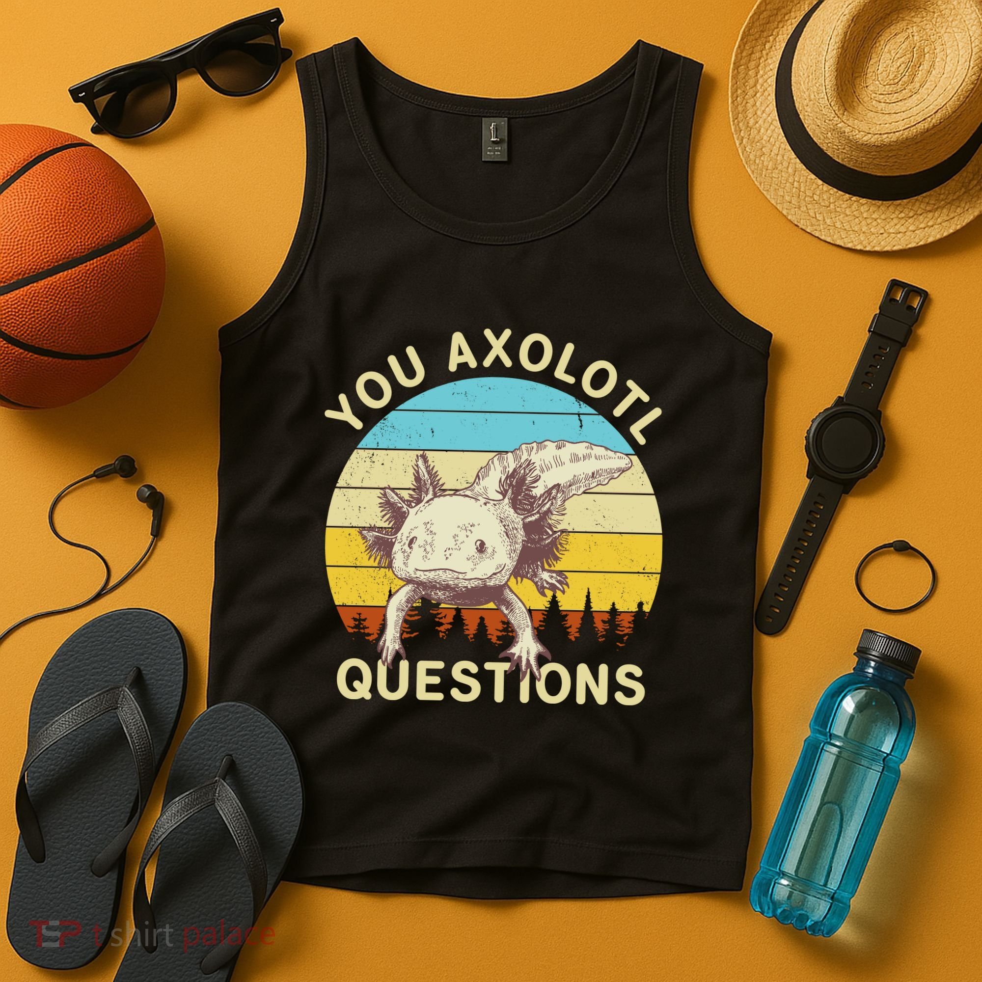 You Axolotl Questions Retro Funny Reptile Tank Top