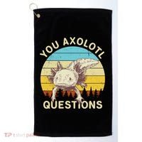 You Axolotl Questions Retro Funny Reptile Golf Towel thumb 0