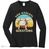You Axolotl Questions Retro Funny Reptile Women's Long Sleeve Shirt thumb 0