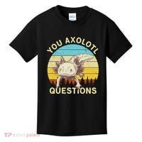 You Axolotl Questions Retro Funny Reptile Kids T-Shirt thumb 0
