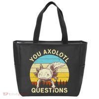 You Axolotl Questions Retro Funny Reptile Tote Bag thumb 0