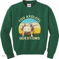 You Axolotl Questions Retro Funny Reptile Kids Sweatshirt thumb 0