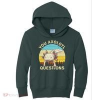 You Axolotl Questions Retro Funny Reptile Kids Hoodie thumb 0