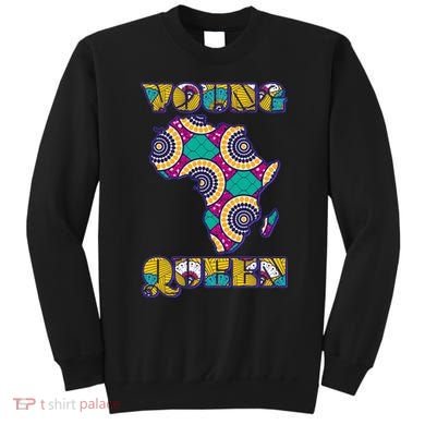 Young African Queen African Cloth Pattern Celebrating Black History Sweatshirt