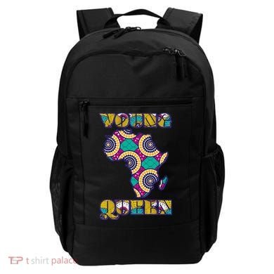 Young African Queen African Cloth Pattern Celebrating Black History Backpack