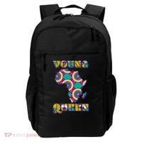 Young African Queen African Cloth Pattern Celebrating Black History Backpack thumb 0