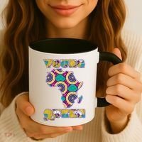 Young African Queen African Cloth Pattern Celebrating Black History Coffee Mug thumb 3