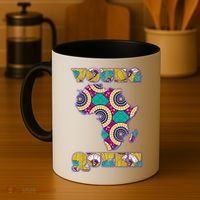 Young African Queen African Cloth Pattern Celebrating Black History Coffee Mug thumb 4