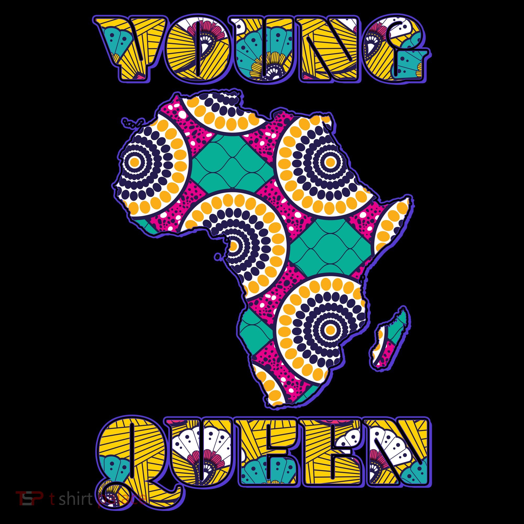Young African Queen African Cloth Pattern Celebrating Black History Women's Hoodie
