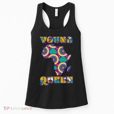 Young African Queen African Cloth Pattern Celebrating Black History Women's Tank Top