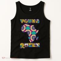 Young African Queen African Cloth Pattern Celebrating Black History Tank Top thumb 2