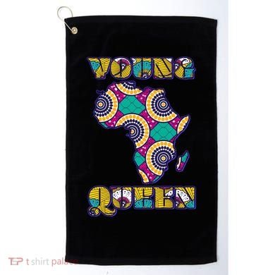 Young African Queen African Cloth Pattern Celebrating Black History Golf Towel
