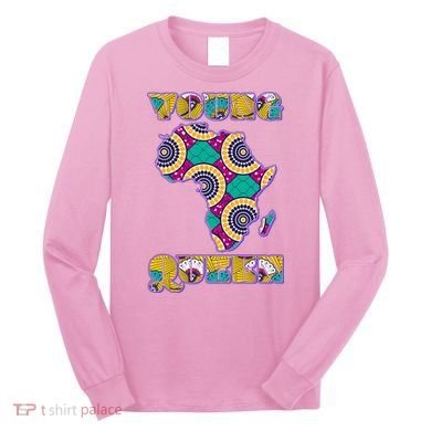 Young African Queen African Cloth Pattern Celebrating Black History Long Sleeve Shirt